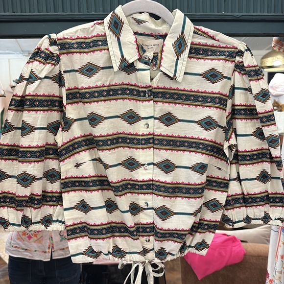 Elizabeth James the Label Margot Western Top in Apache Stripe NWT - Picture 5 of 5